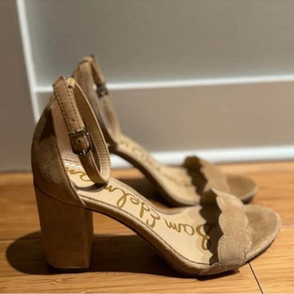 Sam Edelman Odila Heeled Sandal Scalloped Ankle Strap Sandal Size - Picture 3 of 7